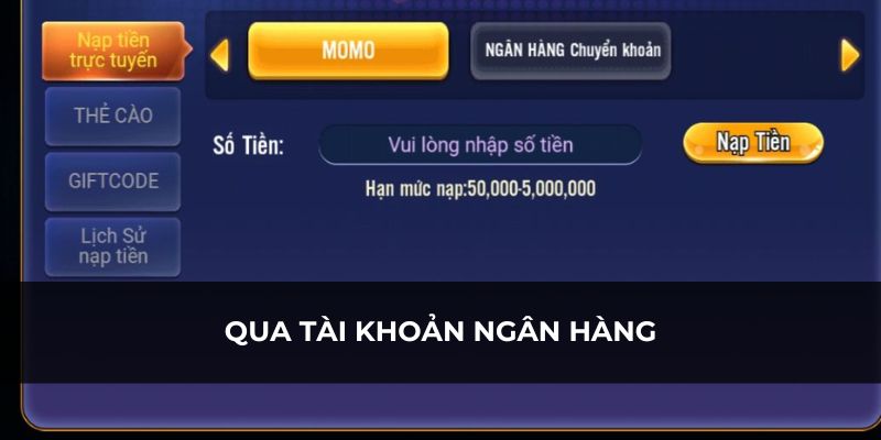 Hình thức phổ biến để nạp tiền